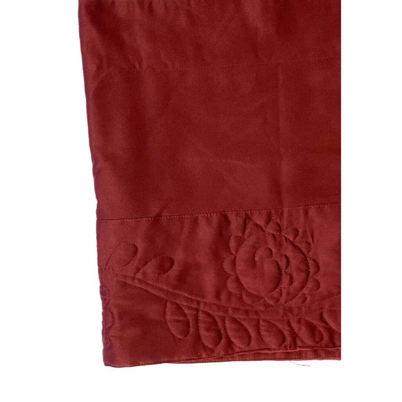 J.C. Penney Designer Satin Valance Short Curtain Burgundy Maroon Red Embroidered - Picture 4 of 6
